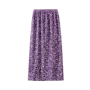 Women's Skirt Sparkly Skirt Straight Midi Polyester Black Yellow Pink Purple Skirts Summer Sequins Split Ends High Waist Elegant Fashion Party Street One-Size Lightinthebox