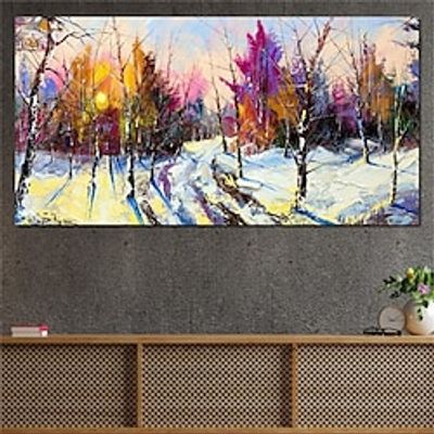 Landscape Wall Art Canvas Winter Wood Prints and Posters Landscape Pictures Decorative Fabric Painting For Living Room Pictures No Frame miniinthebox