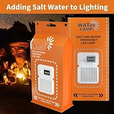 1pc LED Camping Lantern, Portable LED Salt Water Powered Emergency Light, Waterproof Camping Survival Gear for Power Outages, Hiking, Fishing, Start By Adding Salt Water, Sustainable Use for 200 Hours Lightinthebox