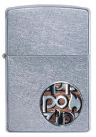 Zippo 29872 207 Zippo Button Logo Street Chrome Windproof Lighter