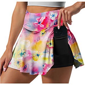 21Grams Women's High Waist Athletic Skort Running Skirt 2 in 1 Running Shorts with Built In Shorts Athletic Bottoms 2 in 1 Side Pockets Summer Fitness Gym Workout Running Training Exercise Quick Dry Lightinthebox