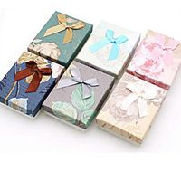 Square Jewelry Packaging - Grey, Beige, Light Pink 9 cm 7 cm 3 cm miniinthebox - thumbnail