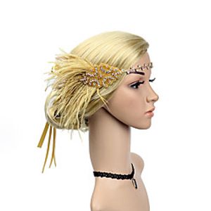 2018 amazon hot sale rhinestone alloy headband ostrich feather sequin ribbon hair accessories european and american prom headdress miniinthebox
