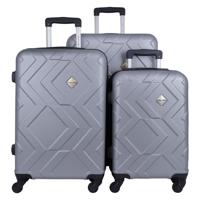 PARA JOHN Trolley Luggage Set of 3 PCS ABS Hard Side Spinner Wheels SILVER