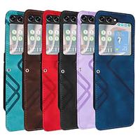 Phone Case For Samsung Galaxy Z Flip 5 Z Flip 4 Z Flip 3 Flip Cover Shockproof Retro PC PU Leather Lightinthebox