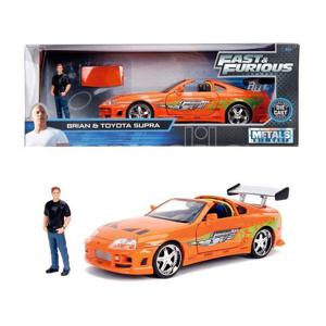 Jada Toys Fast & Furious 1995 Toyota Supra Orange Diecast Model Car 1.24 Scale