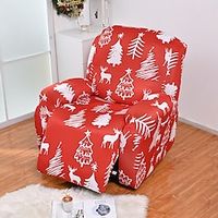 Christma Recliner Chair Sofa Couch Cover with Pocket,Non Slip Soft Sofa Slipcover Set of 4 Pcs, Washable Spandex Stretch Reclining Furniture Protector for Kids, Pets,Christmas Decoration miniinthebox - thumbnail