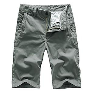 Men's Chino Shorts Bermuda shorts Work Shorts Pocket Letter Comfort Outdoor Daily Going out Fashion Streetwear Gray Green turmeric miniinthebox