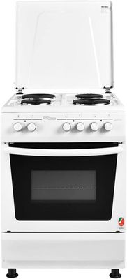 Super General Freestanding Electric-Cooker 4 hot plates, Stainless-Steel Cooker, Electric Oven with Splash Protection, White - SGC6041BS