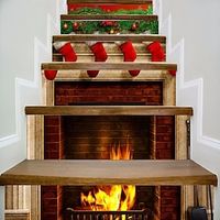 6Pcs/Set 3D Christmas Stair Stickers Decals Christmas Bead Stair Risers Stickers Decals Removable Staircase Decals Vinyl Wall Stickers for Stair Steps Christmas Decoration miniinthebox - thumbnail