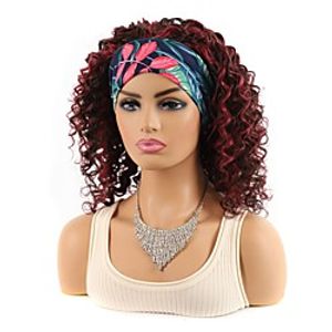 hair band real hair headgear deep volume long small curly wig headgear black bleaching and wine red headscarf headgear Lightinthebox