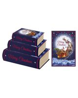Homesmiths Christmas Book Box Flying Santa Set of 3