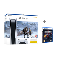PS5 Console (Disc) with God of War Ragnarok Game Voucher & PS5 Spiderman Miles Morales