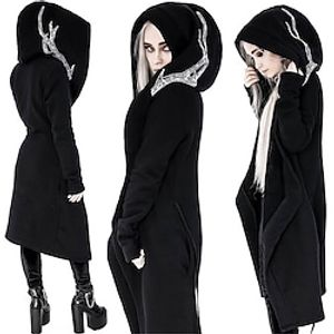 Goth Girl Punk  Gothic Coat Outerwear Hooded Women's Costume Vintage Cosplay Party / Evening Coat Masquerade miniinthebox