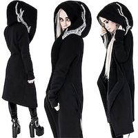 Goth Girl Punk  Gothic Coat Outerwear Hooded Women's Costume Vintage Cosplay Party / Evening Coat Masquerade miniinthebox - thumbnail