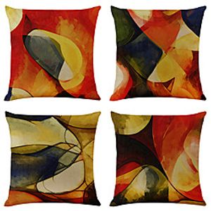 Vintage Abstract Double Side Cushion Cover 4PC Soft Decorative Square Throw Pillow Cover Cushion Case Pillowcase for Bedroom Livingroom Superior Quality Machine Washable Indoor Cushion for Sofa Couch Bed Chair miniinthebox