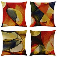 Vintage Abstract Double Side Cushion Cover 4PC Soft Decorative Square Throw Pillow Cover Cushion Case Pillowcase for Bedroom Livingroom Superior Quality Machine Washable Indoor Cushion for Sofa Couch Bed Chair miniinthebox - thumbnail