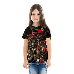Kids Girls' T shirt Tee Blouse Short Sleeve Anime Cartoon 3D Print Print Black Children Tops Summer Spring  Summer Streetwear Casual / Daily Children's Day Tailored Fit Loose miniinthebox