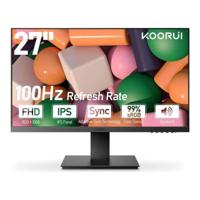 KOORUI, 27-Inch, Computer Monitor, IPS FHD 1920 x 1080 100Hz 5ms, Built in Speaker, N02