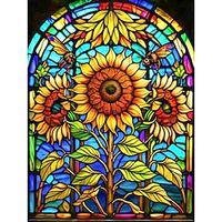 1pc Floral DIY Diamond Painting Glass Crystal Painted Sunflower Diamond Painting Handcraft Home Gift Without Frame miniinthebox