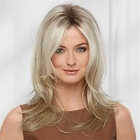 Synthetic Wig Curly Middle Part Machine Made Wig Medium Length A1 Synthetic Hair Women's Soft Fashion Easy to Carry Blonde miniinthebox