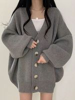 Solid Soft Sticky Vertical Striped Knitted Cardigan