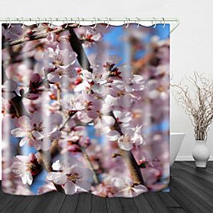 Beautiful Blooming Peach flowers Digital Print Waterproof Fabric Shower Curtain for Bathroom Home Decor Covered Bathtub Curtains Liner Includes with Hooks miniinthebox
