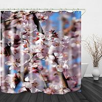 Beautiful Blooming Peach flowers Digital Print Waterproof Fabric Shower Curtain for Bathroom Home Decor Covered Bathtub Curtains Liner Includes with Hooks miniinthebox - thumbnail