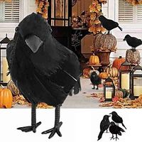 Halloween Party Decor 4 Pieces Simulation Black Crow Animal Model Artificial Crow Black Bird Raven Prop Scary Decoration Lightinthebox - thumbnail