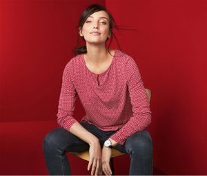 Womens Long Sleeve Blouse  Red