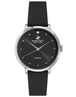 Beverly Hills Polo Club Women's Quartz Movement Watch, Analog Display and Leather Strap - BP3174C.351, Black