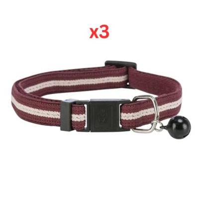 Trixie Stripes Elastic Cat Collar Red (Pack Of 3)