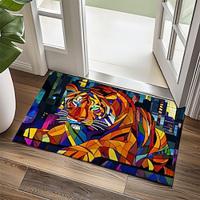 Stained Glass Tiger Doormat Non-Slip Oil Proof Rug Indoor Outdoor Mat Bedroom Decor Bathroom Mat Entrance Rug Door Mat Lightinthebox