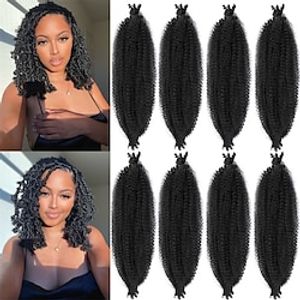 8 Packs Pre-Separated Springy Afro Twist Hair Suitable for Damaged Soft Locs Synthetic Marley Twist Braiding Hair Lightinthebox