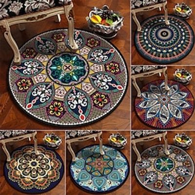 Ethnic Style Fabric Circular Carpet Bohemian Homestay Hotel Cradle Floor Mat Home Life Balcony Leisure Chair Mat Lightinthebox
