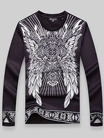 Men Distinctive Printed Round Neck T-Shirt - thumbnail