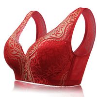 Embroidered Lace-trim Wireless Gather Soft Bras