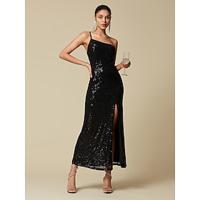 Sequin One Shoulder Maxi Dress