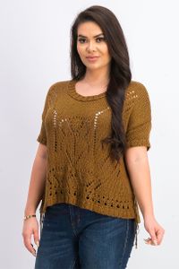 Womens Textured Top  Brown