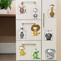 9PCS DIY Animal Waterproof Wall Stickers