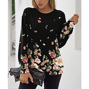 Women's Sweatshirt Pullover Floral Graphic Prints Print Daily Sports 3D Print Active Streetwear Hoodies Sweatshirts  Blue Purple Gray Lightinthebox