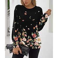 Women's Sweatshirt Pullover Floral Graphic Prints Print Daily Sports 3D Print Active Streetwear Hoodies Sweatshirts  Blue Purple Gray Lightinthebox - thumbnail