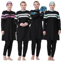 Arabian Muslim Adults Women's Religious Saudi Arabic Swimwear Swimsuits For Spandex Chinlon Ramadan Top Pants Headpiece Lightinthebox - thumbnail