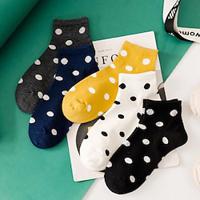 5 Pairs Women's Crew Socks Work Holiday Dot Cotton Casual Lolita Vintage Retro Casual Sports Socks Lightinthebox