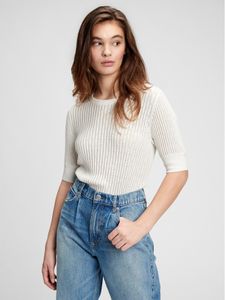 Elbow Sleeve Pointelle Sweater