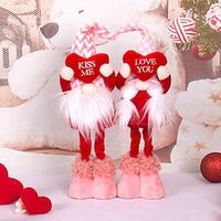 1pcs Valentine's Day Heart Rudolph Standing Valentine's Day Decoration Faceless Dwarf Doll Doll Wedding Decoration Window Decoration Lightinthebox - thumbnail