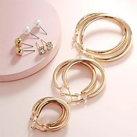 Women's Drop Earrings Earrings Classic Precious Simple Fashion Holiday Modern Sweet Earrings Jewelry Gold For Street Gift Prom Work Festival 6 Pairs Lightinthebox - thumbnail