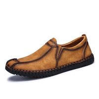 Men Vintage Hand Stitching Soft Breathable Slip On Light Casual Loafers