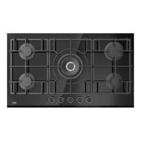 Beko HISW95225SEL 90cm Gas Hob, Black Glass Finish