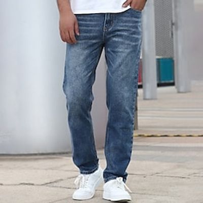 Men's Jeans Trousers Denim Pants Zipper Button Pocket Plain Comfort Breathable Outdoor Daily Going out Fashion Casual Blue miniinthebox Men's Jeans Trousers Denim Pants Zipper Button Pocket Plain Comfort Breathable Outdoor Daily Going out Fashion Casual Blue miniinthebox